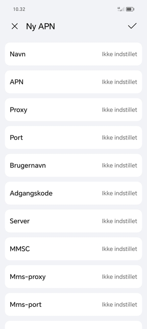 Indtast internet-oplysninger