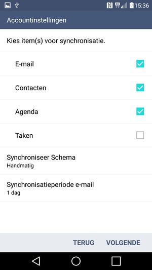 Selecteer VOLGENDE