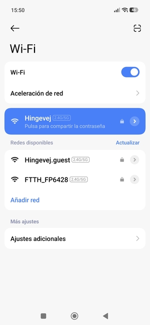 Ahora está conectado a la red Wi-Fi