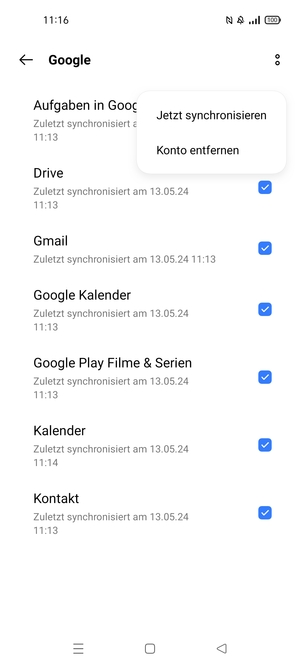 Wählen Sie Jetzt synchronisieren