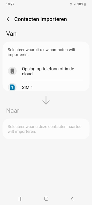 Selecteer SIM 1 of SIM 2