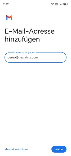 Geben Sie Ihre E-Mail-Adresse ein und wählen Sie Weiter