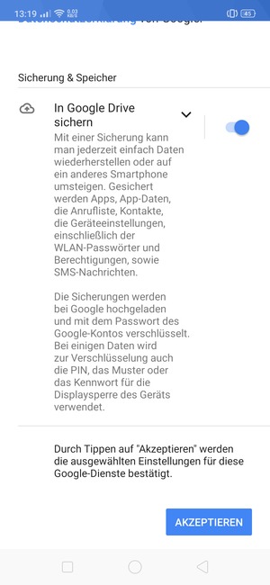 Wählen Sie AKZEPTIEREN