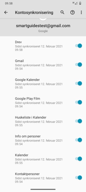 Kontroller at Kontaktpersoner er valgt