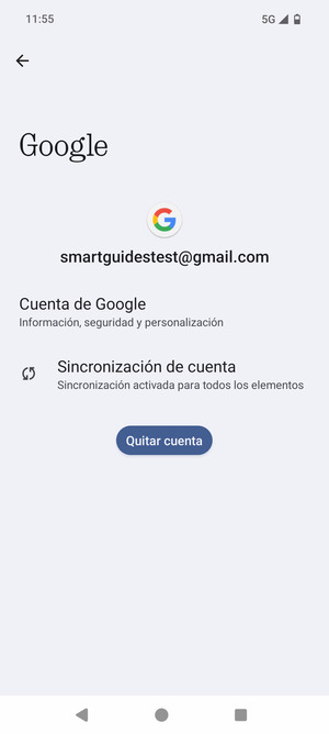 Seleccione Sincronización de cuenta