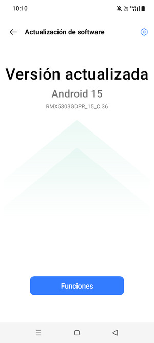 Si su teléfono está actualizado, verá la siguiente pantalla