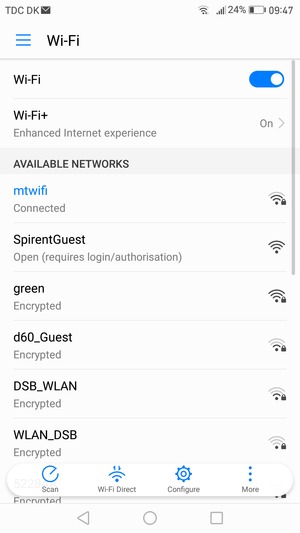 You are now connected to the Wi-Fi network