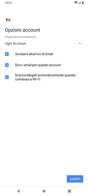 Seleziona AVANTI