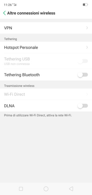 Seleziona Hotspot Personale