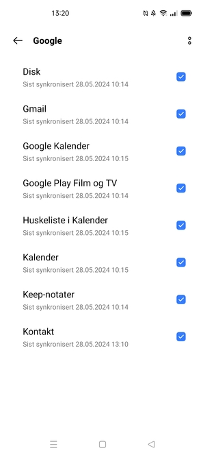 Velg menyknappen