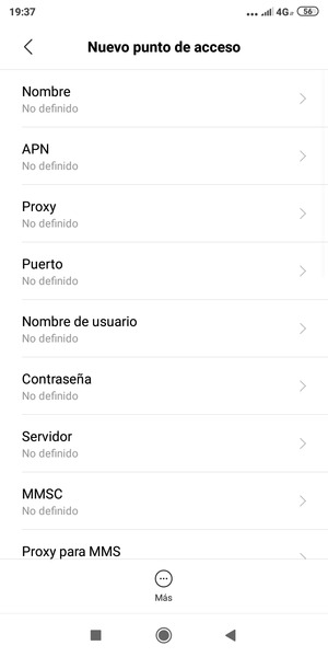 Introduzca la información de Internet