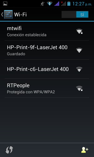 Ahora está conectado a la red Wi-Fi