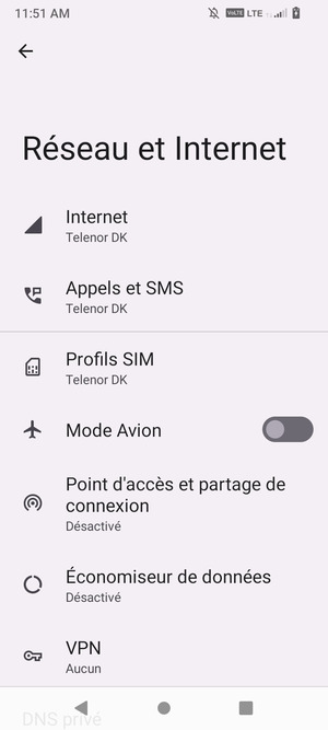 Sélectionnez Profils SIM