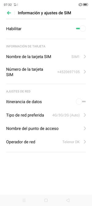 Para cambiar la red en caso de problemas de conectividad, seleccione Operador de red