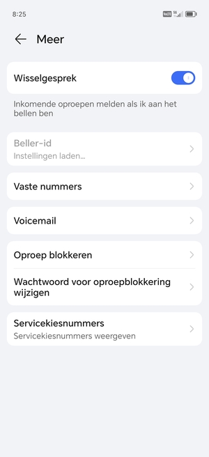 Selecteer Voicemail