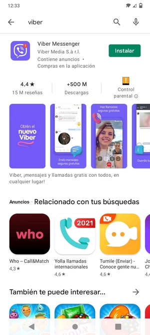 Seleccione la aplicación