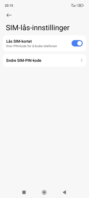 Velg Endre SIM-PIN-kode