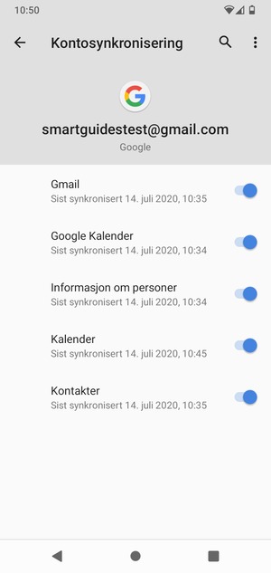 Forsikre deg om at Kontakter er valgt