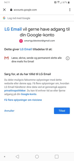 Vælg Tillad