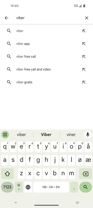 Skriv inn applikasjonsnavnet og velg Søk