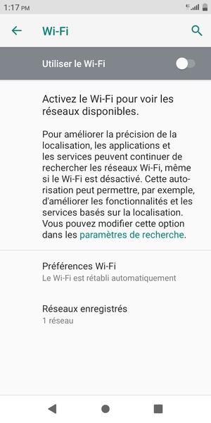 Activer le Wi-Fi