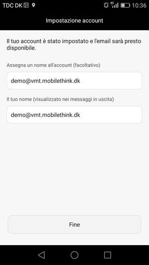 Scegli un nome per il tuo account e inserisci il tuo nome. Seleziona Fine