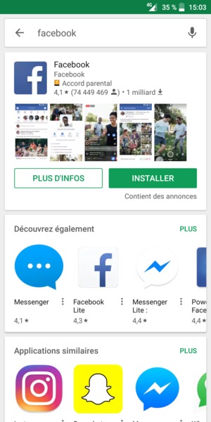 Sélectionnez l'appli