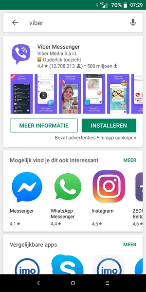 Selecteer de app