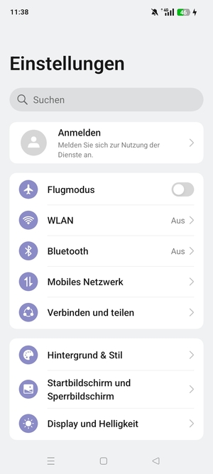 Wählen Sie Mobiles Netzwerk