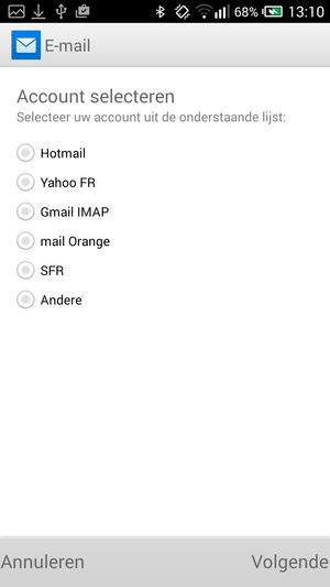 Selecteer Gmail en selecteer Volgende