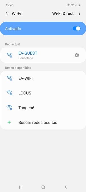 Ahora está conectado a la red Wi-Fi