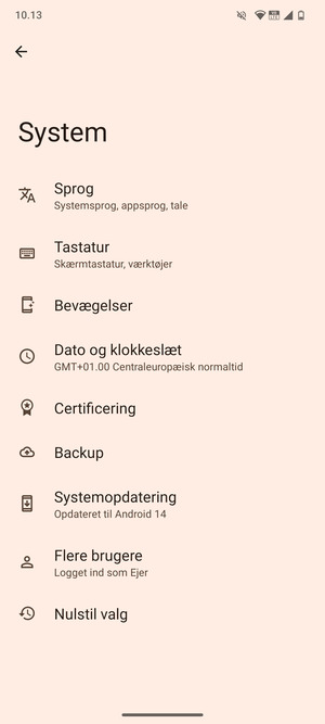 Vælg Systemopdatering