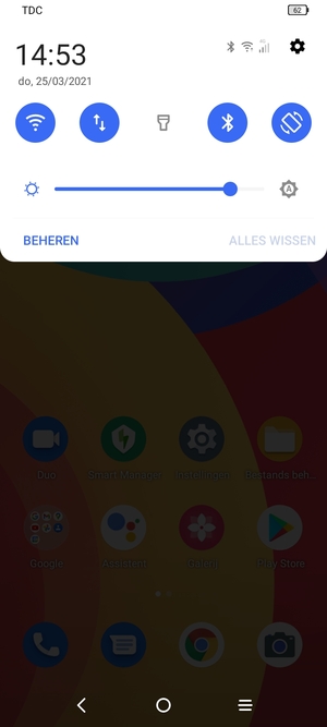 Schuif naar beneden in het bovenste menu opnieuw