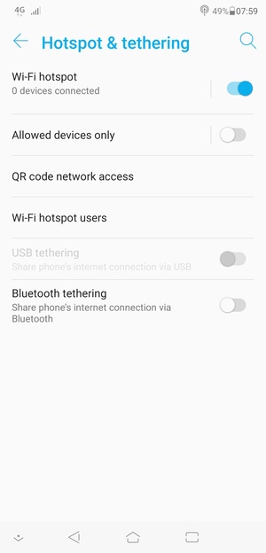 Your phone is now set up for use as a modem