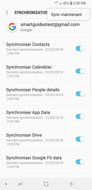 Sélectionnez Sync maintenant