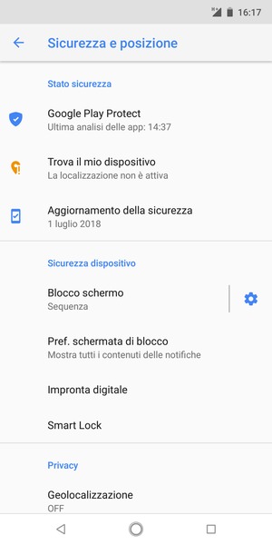Il tuo telefono è ora protetto dal blocco schermo
