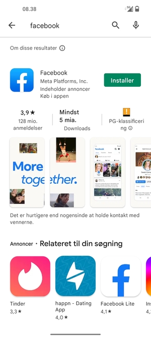 Vælg appen