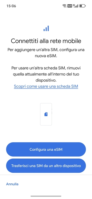Seleziona Configura una eSIM