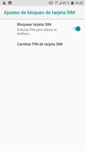 Seleccione Cambiar PIN de tarjeta SIM