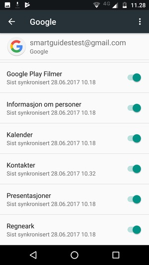 Forsikre deg om at Kontakter er valgt