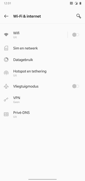 Selecteer Wifi