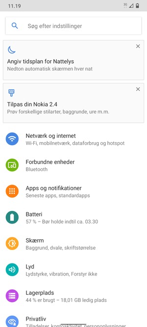 Vælg Netværk og internet