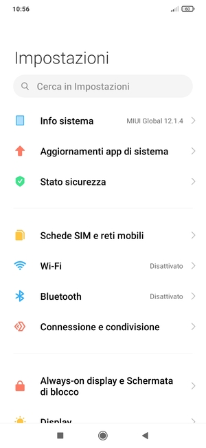 Seleziona Connessione e condivisione
