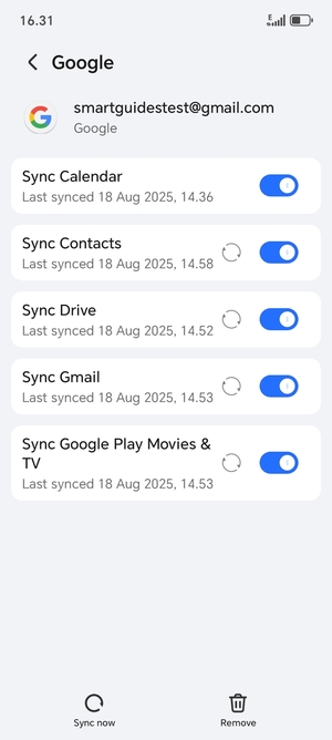 Select Sync now