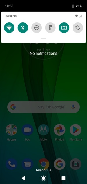 Slide down the top menu again