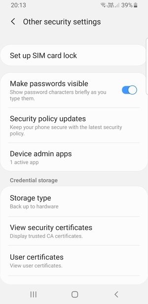 Select Set up SIM card lock