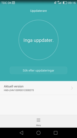 Om din telefon är uppdaterad, kommer du att se följande skärm.