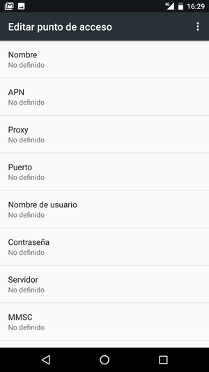 Introduzca la información de MMS