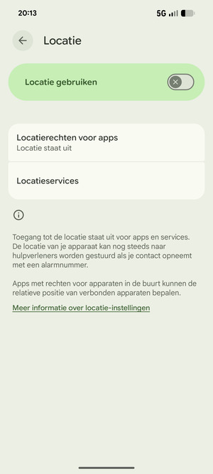 Schakel Locatie gebruiken uit
