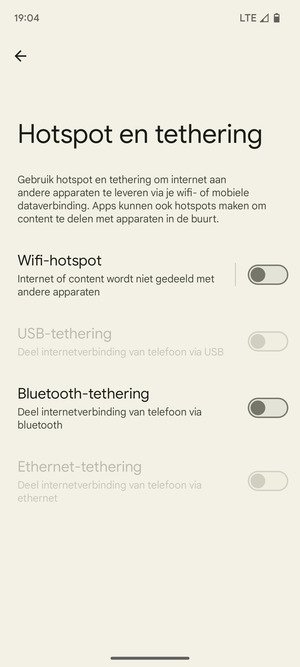 Selecteer Wifi-hotspot